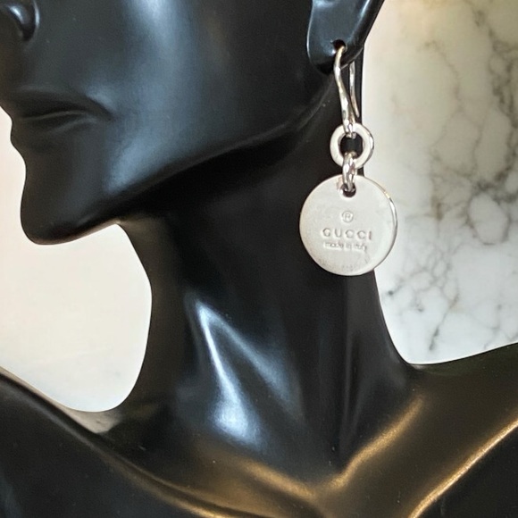 Authentic Gucci Sterling Silver 925 Round Logo Dangle Earrings! - Picture 16 of 16